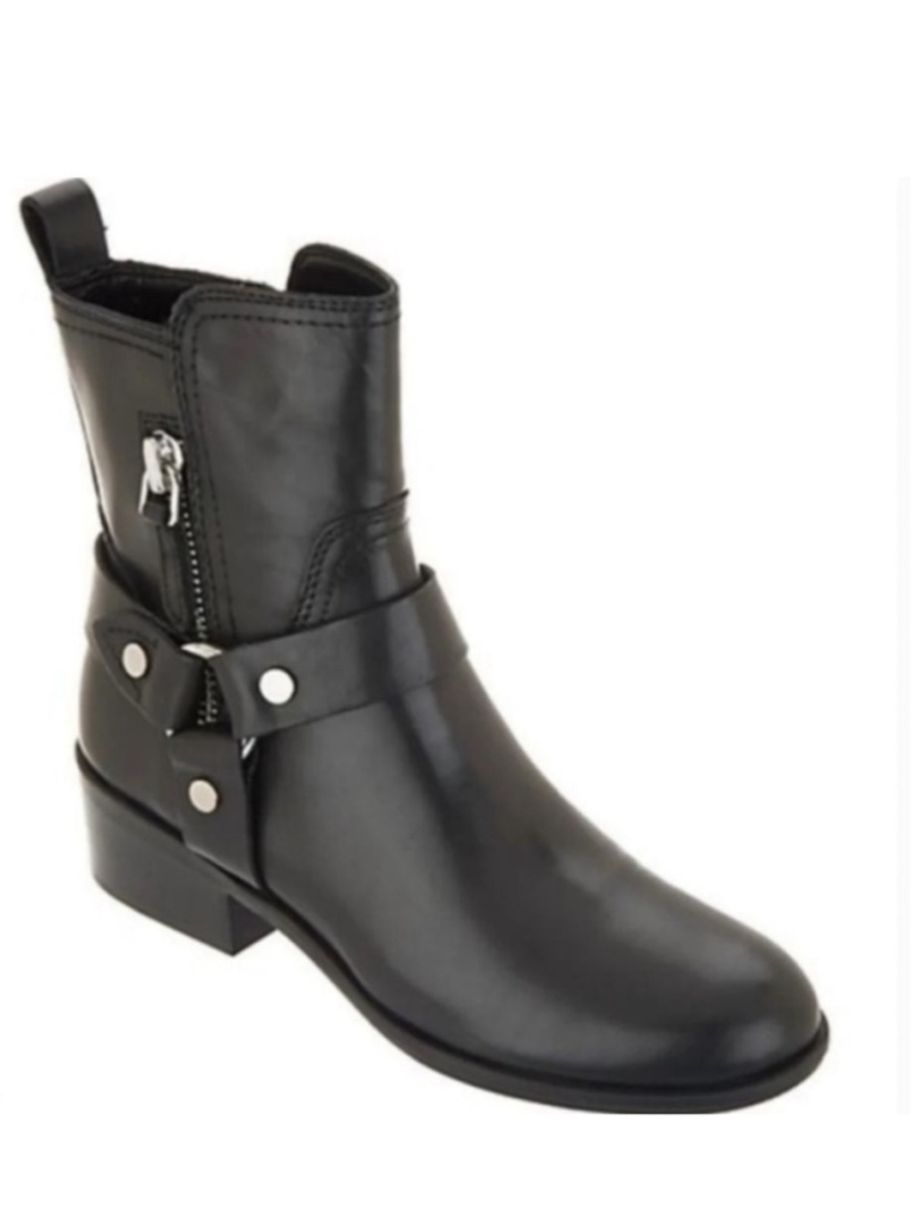 Marc Fisher Dalary Leather Moto Ankle Boot Size 9.5M